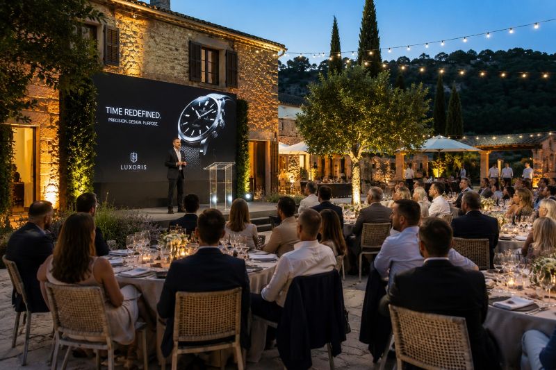 Services en Professionell organisierte Unternehmensveranstaltung auf Mallorca mit Präsentation, Dinner und Businessgästen in exklusiver Eventlocation.